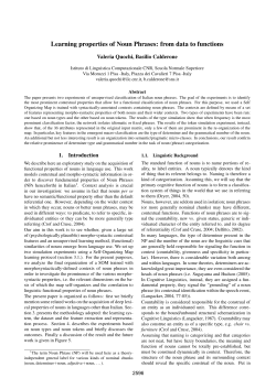 Learning properties of Noun Phrases: from data to functions