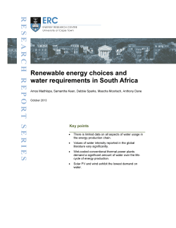Renewable energy choice and their water requirements