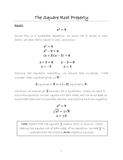 The Square Root Property