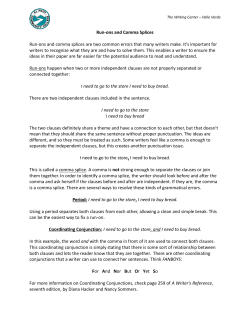 Run-ons and Comma Splices
