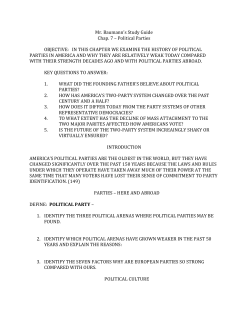 Mr. Baumann`s Study Guide Chap. 7 &ndash; Political Parties OBJECTIVE