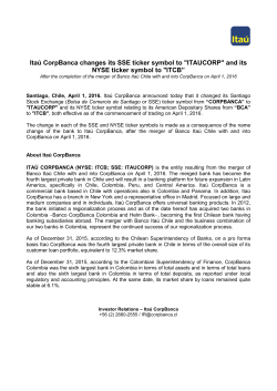 Ita&uacute; CorpBanca changes its SSE ticker symbol to