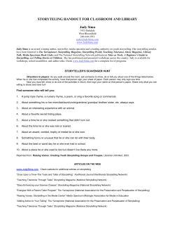 STORYTELING HANDOUT FOR CLASSROOM AND