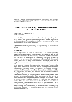design of experiments (doe) in investigation of cutting technologies