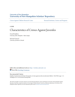 Characteristics of Crimes Against Juveniles
