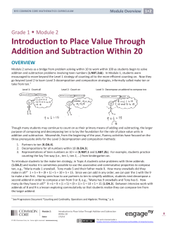 Introduction to Place Value Through Addition and Subtraction Within