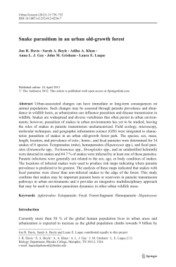 Snake parasitism in an urban old