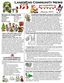 LanesEnd Community News