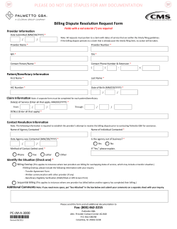 Billing Dispute Resolution Request