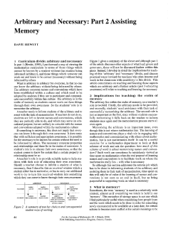 Arbitrary and Necessary: Part 2 Assisting Memory