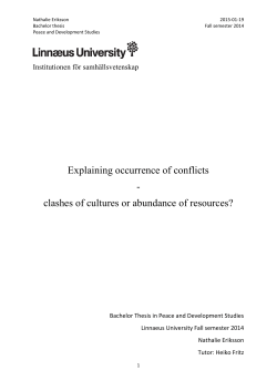 Explaining occurrence of conflicts - clashes of cultures or