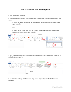 How to Insert an APA Running Head
