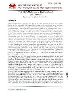 T. S. Eliot`s Modernism in TheWaste Land