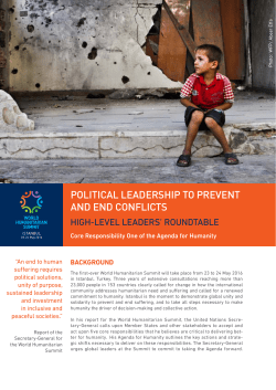 political leadership to prevent and end conflicts