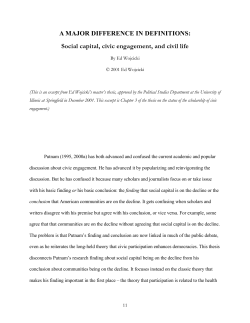 A MAJOR DIFFERENCE IN DEFINITIONS: Social capital, civic