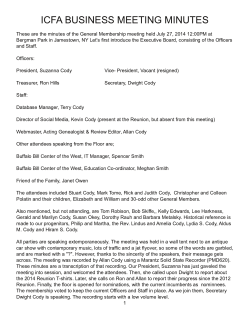 the Minutes. - Cody Family Association
