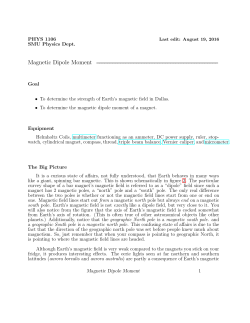 PHYS 1106 SMU Physics Dept. Magnetic Dipole Moment
