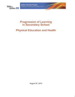 Progression of Learning in Secondary School Physical Education