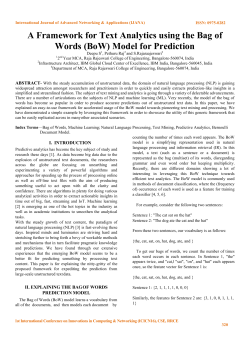 A Framework for Text Analytics using the Bag of Words (BoW) Model