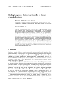 Finding Lie groups that reduce the order of discrete dynamical systems