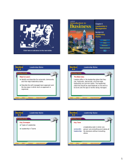 Leadership in Management Leadership Styles
