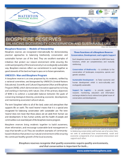 Biosphere Reserves &ndash; Balancing Biodiversity Conservation
