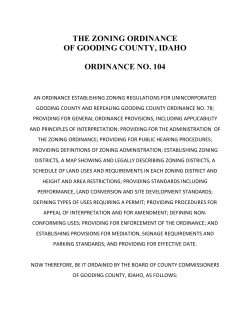 Gooding County Zoning Ordinance