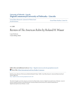 Review of The American Robin by Roland H. Wauer