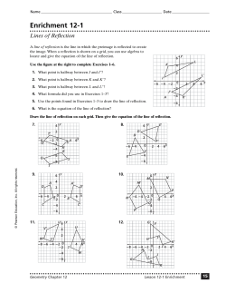 Enrichment 12-1 Lines of Reflection