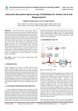 Saturated Absorption Spectroscopy of Rubidium for Atomic
