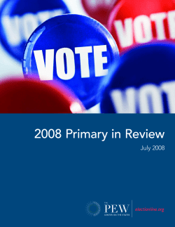 2008 Primary in Review - The Pew Charitable Trusts