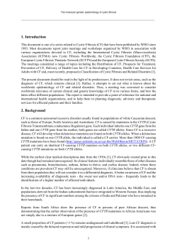 The molecular genetic epidemiology of cystic fibrosis