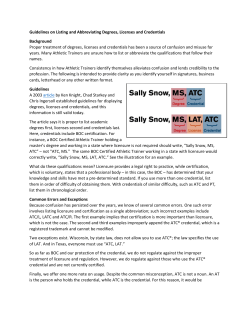 Demystifying Proper Credentials - Illinois Athletic Trainers Association