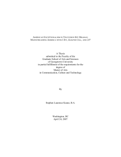AMERICAN EXCEPTIONALISM IN TELEVISION SPY DRAMAS