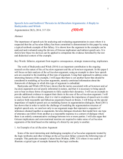 Speech Acts and Indirect Threats in Ad Baculum Arguments: A