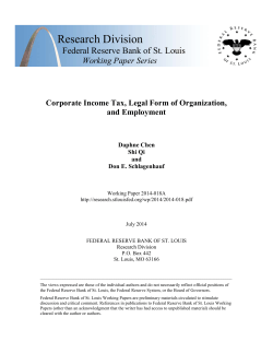 Corporate Income Tax, Legal Form of Organization, and Employment