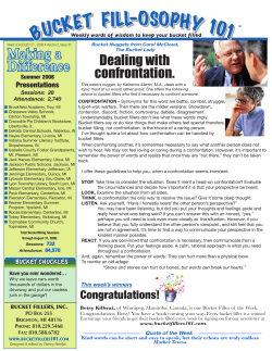 August 31, 2008 - Bucket Fillers 101