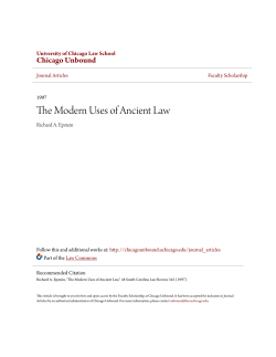The Modern Uses of Ancient Law - Chicago Unbound