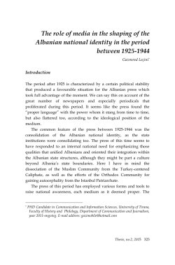 The role of media in the shaping of the Albanian national identity in