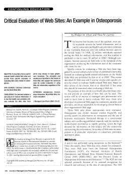 Critical Evaluation of Web Sites: An Example in Osteoporosis