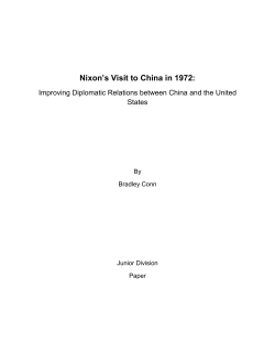 Nixon`s Visit to China in 1972: