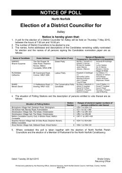 Notice of Poll - North Norfolk District Council
