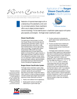 Application of the Rosgen Stream Classification - NCSU-BAE