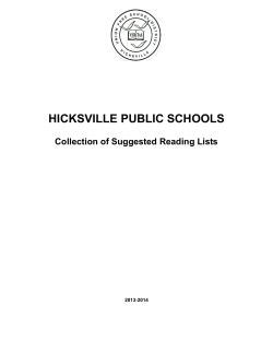 HICKSVILLE PUBLIC SCHOOLS Collection of Suggested Reading