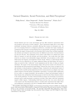 Natural Disasters, Social Protection, and Risk PerceptionsWe