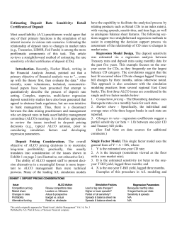 Estimating Deposit Rate Sensitivity: Retail Certificates of Deposit