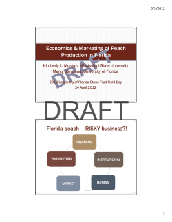 Economics and Marketing of Peach Production in Florida