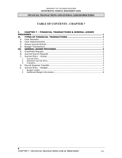 Chapter 7 Financial Transactions and General Ledger Processes