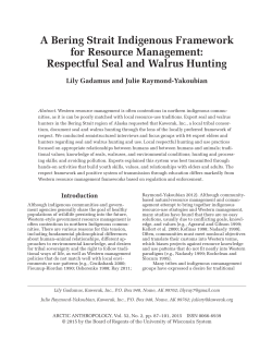 A Bering Strait Indigenous Framework for Resource