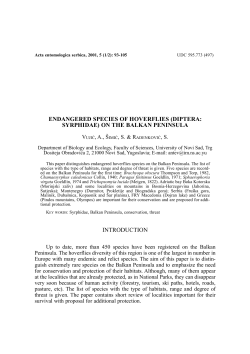 endangered species of hoverflies (diptera: syrphidae) on the balkan